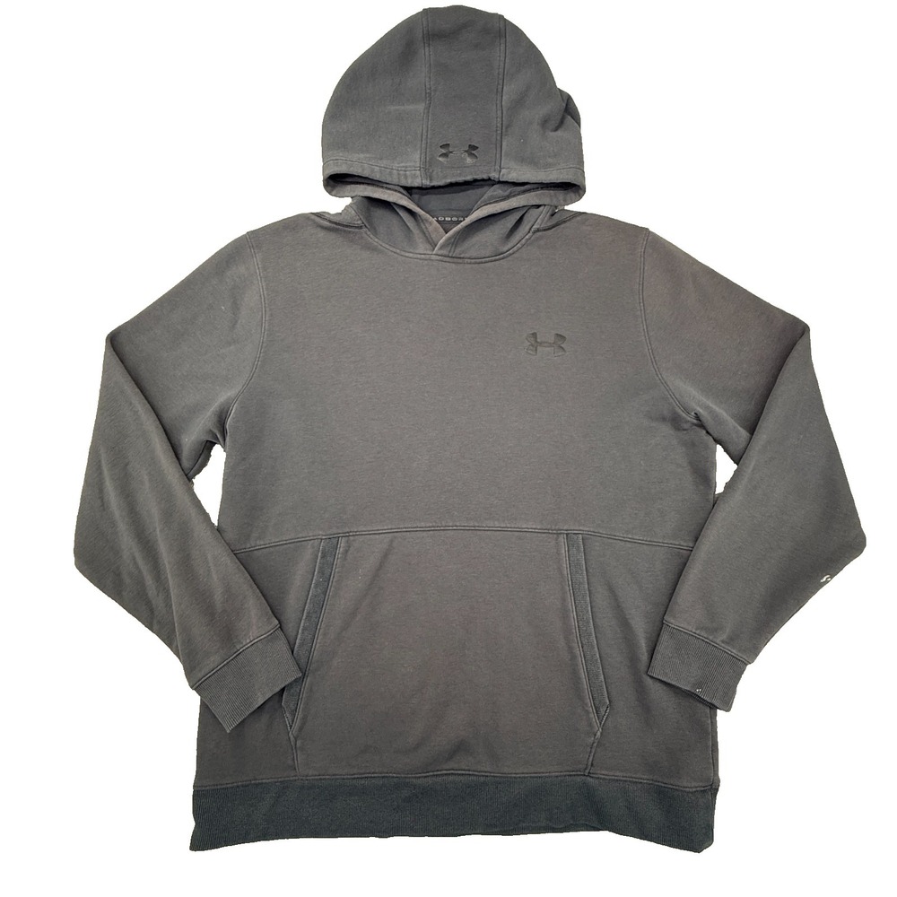 Under Armour Hoodie Men's Large Black Pullover Sweatshirt Athletic Kangaroo Pock